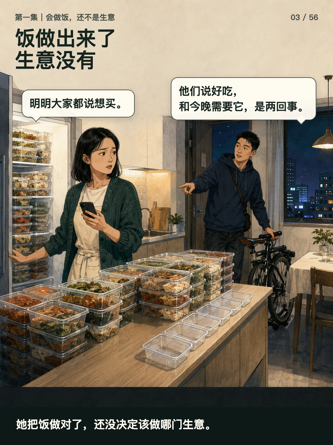 饭做出来了,生意没有