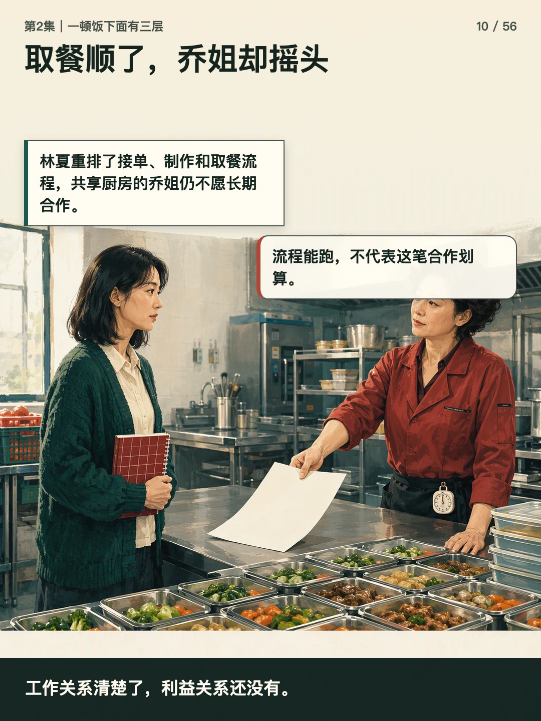 取餐顺了，乔姐却摇头