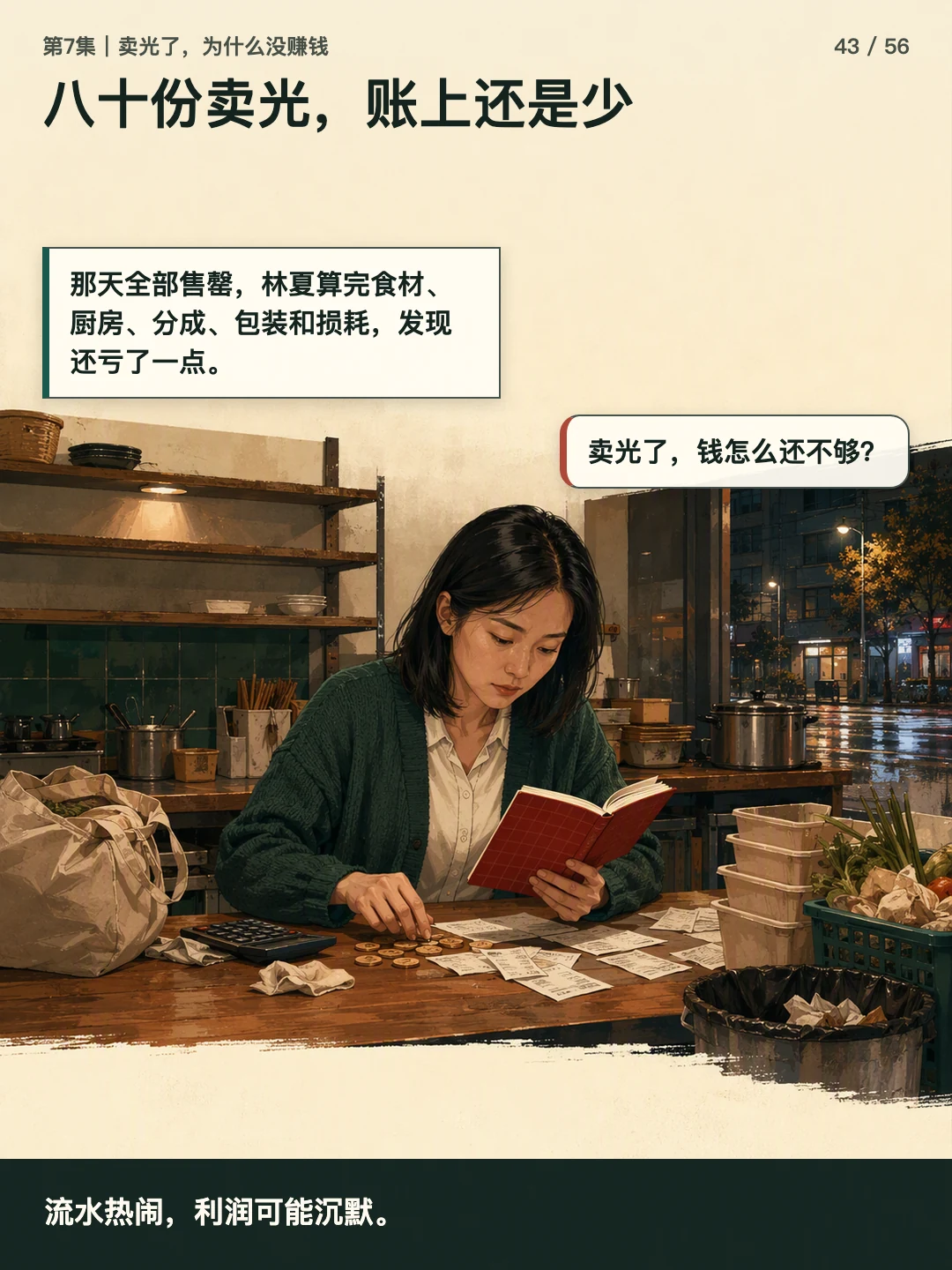 八十份卖光，账上还是少