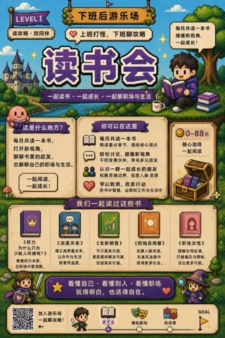 下班后读书会产品介绍海报