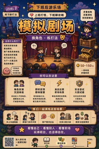 下班后模拟剧场产品介绍海报