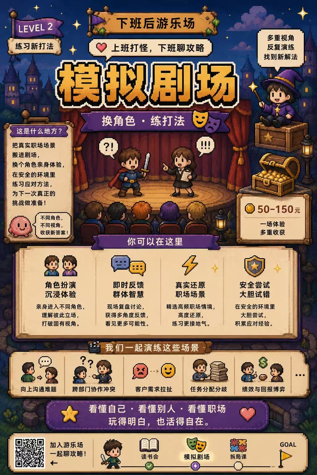 下班后模拟剧场产品介绍海报