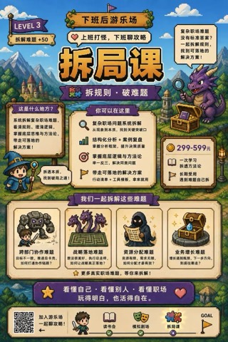 职场拆局课产品介绍海报