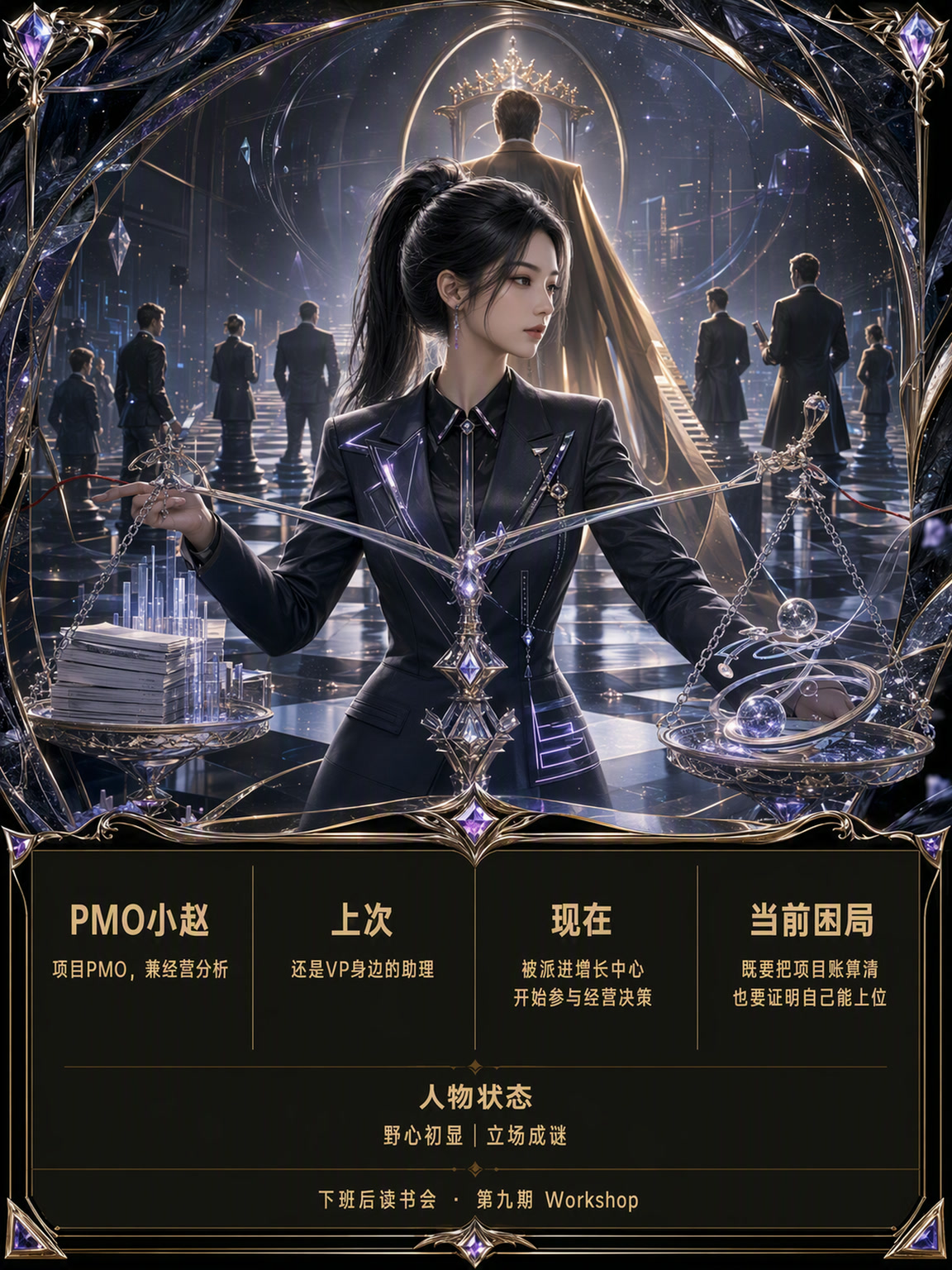 PMO小赵人物卡：项目PMO兼经营分析，开始参与经营决策，野心初显，立场成谜
