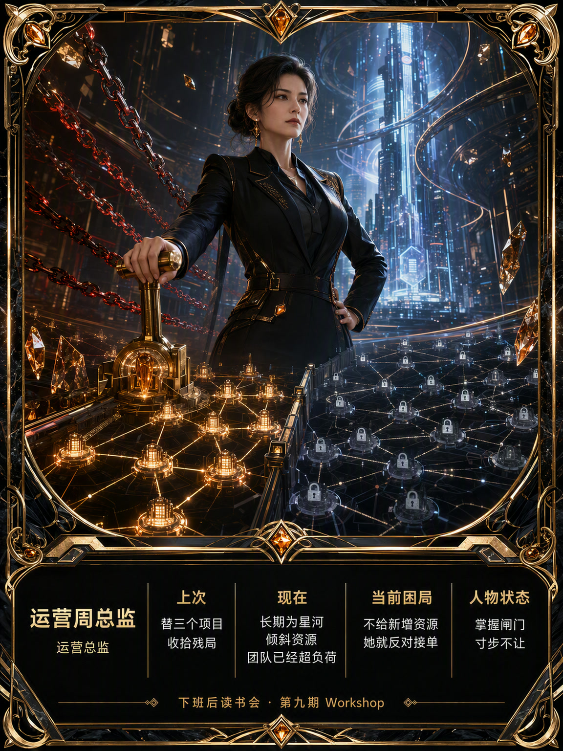 运营周总监人物卡：运营总监，团队已经超负荷，掌握闸门，寸步不让